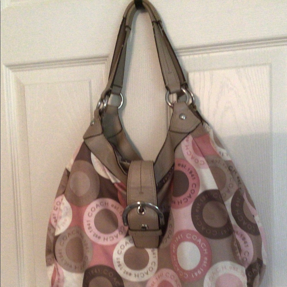 Coach bag pink and tan soho satchel